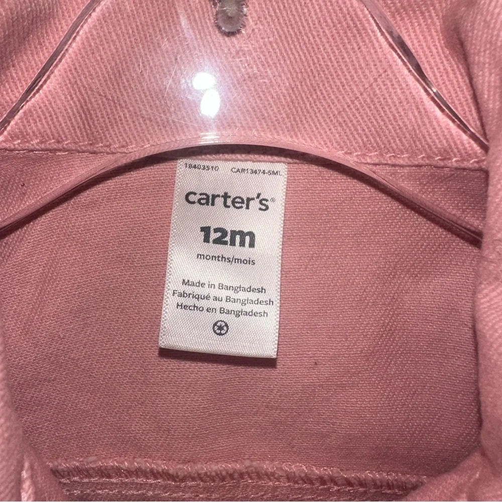 Carter's Pink Denim Jacket Size 12 Months